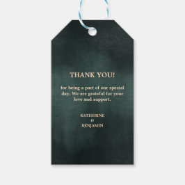 Etiqueta Para Presente Casamento Elegante Negra Negra Verde Moderno