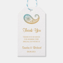 Casamento entre Teal e Dourada Paisley Indian Obri