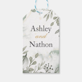 Etiqueta Para Presente Casamento Eucalyptus verde e dourado