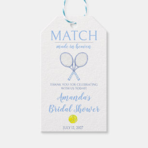 Etiqueta Para Presente Casamento Feito no Céu, Chá de Noiva de Tênis