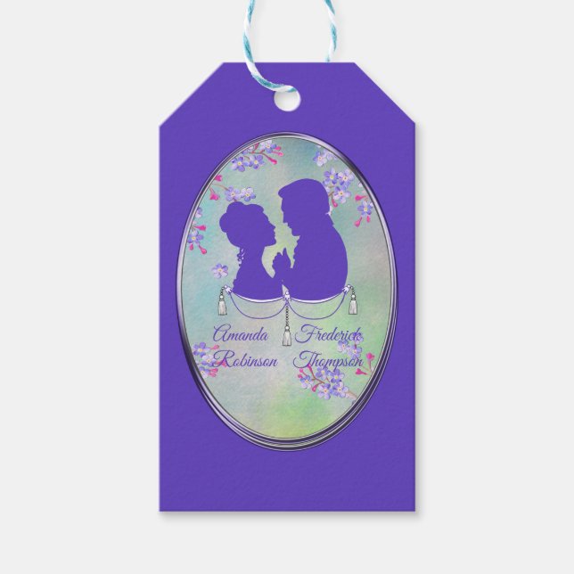 Etiqueta Para Presente Casamento Flor de Lilás Lavanda (Frente)