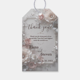 Etiqueta Para Presente Casamento Floral 3D Rustic Elegant