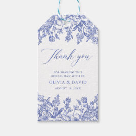 Etiqueta Para Presente Casamento Floral Azul Vintage Victorian