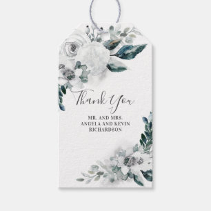 Etiqueta Para Presente Casamento floral branco da aguarela