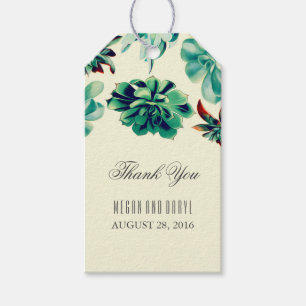 Etiqueta Para Presente Casamento floral da cerceta dos Succulents