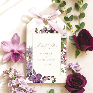 Etiqueta Para Presente Casamento Floral Da Orquídea Púrpura Elegante Obri
