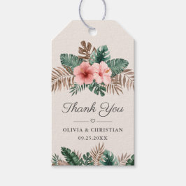 Etiqueta Para Presente Casamento Floral de Elegante Tropical Watercolor