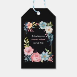 Etiqueta Para Presente Casamento Floral de Linda Colorida Aquarela