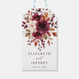 Etiqueta Para Presente Casamento Floral de Outono Boho Elegante em Borgon