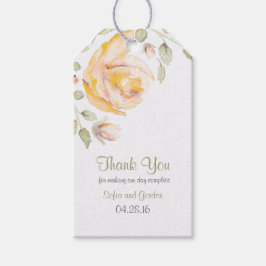 Etiqueta Para Presente Casamento Floral de Rosa de Aquarela