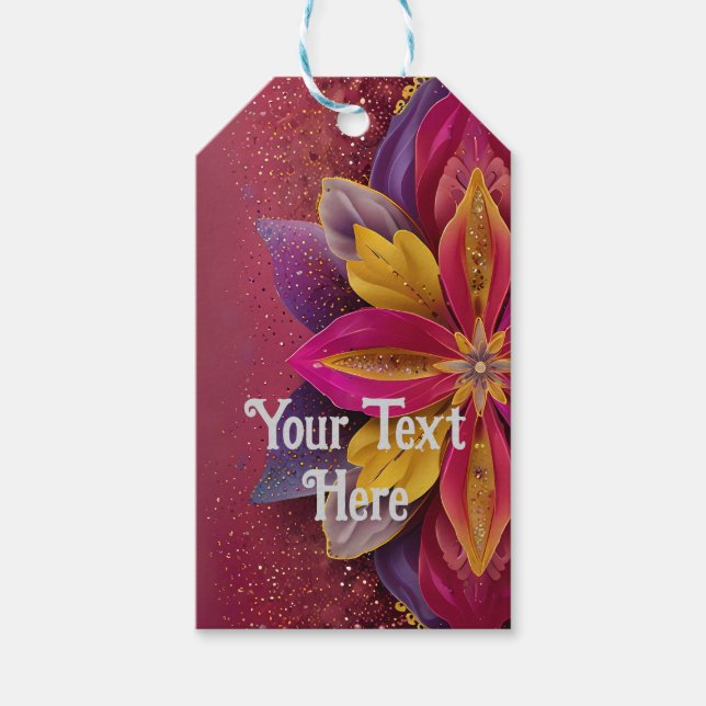Etiqueta Para Presente Casamento Floral Elegante (Frente)
