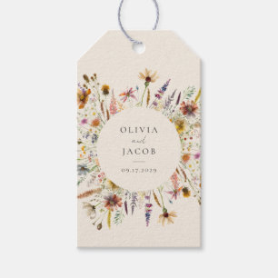 Etiqueta Para Presente Casamento Floral Minimalista Boho Wildflower