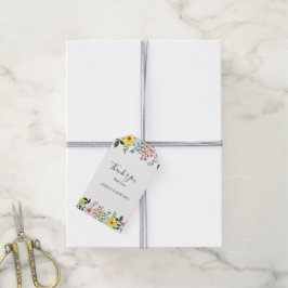 Etiqueta Para Presente Casamento Floral Moderno Amarelo Azul Rosa Primave