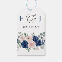 Casamento Floral Moderno Azul Marinho e Bege