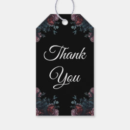Etiqueta Para Presente Casamento Floral Negro Elegante Negro Gótico