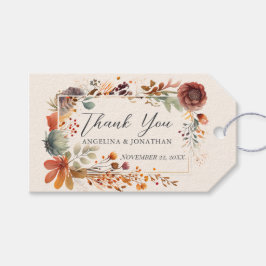 Etiqueta Para Presente Casamento Floral Outono Vintage Marfim Boho