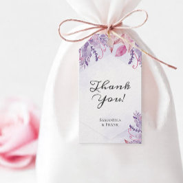 Etiqueta Para Presente Casamento Floral Purple Obrigado