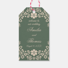 Etiqueta Para Presente Casamento Floral Rustic Green