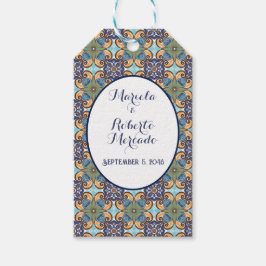 Etiqueta Para Presente Casamento Floral Talavera mexicano legante