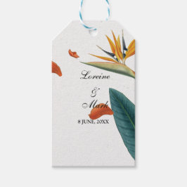 Etiqueta Para Presente Casamento Floral Tropical Elegante