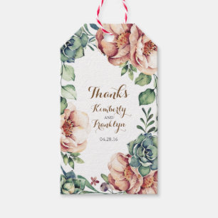 Etiqueta Para Presente casamento floral vintage aquarela cascata marfim
