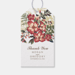 Etiqueta Para Presente casamento floral vintage em burgundy