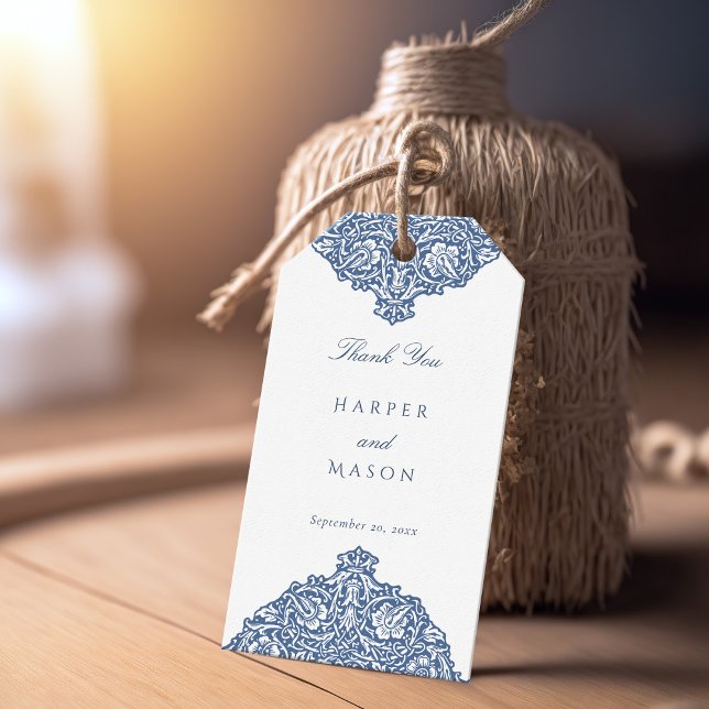 Etiqueta Para Presente Casamento Floral Vitoriano Obrigado (Criador carregado)