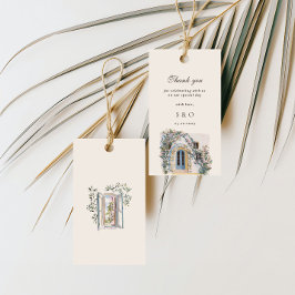 Etiqueta Para Presente Casamento Italiano Mediterrâneo com Aquarela Paste