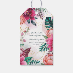 Etiqueta Para Presente Casamento Jardim Tropical de Flores Paradisíacas