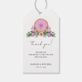 Etiqueta Para Presente Casamento Metafísico com Cristais de Mandala Flora