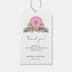Etiqueta Para Presente Casamento Metafísico com Cristais de Mandala Flora
