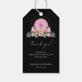 Etiqueta Para Presente Casamento Metafísico com Cristais de Mandala Flora