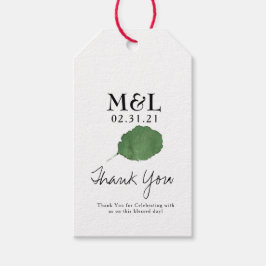 Etiqueta Para Presente Casamento Minimalista Aquarela Folha Botânica