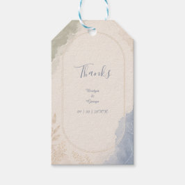 Etiqueta Para Presente Casamento minimalista botânico em azul-sage