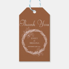 Etiqueta Para Presente Casamento Minimalista de terracotta boho Burnt Ora