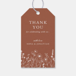 Etiqueta Para Presente Casamento Minimalista de Terracotta Wildflower Obr