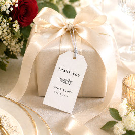 Etiqueta Para Presente Casamento Minimalista Moderno Preto e Branco