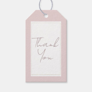 Etiqueta Para Presente Casamento Minimalista Moderno Rosa Ostra e Dourado