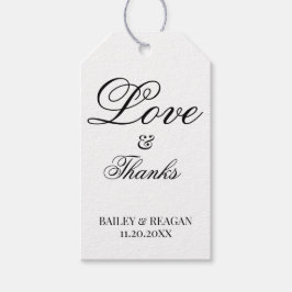 Etiqueta Para Presente Casamento Minimalista Preto e Branco