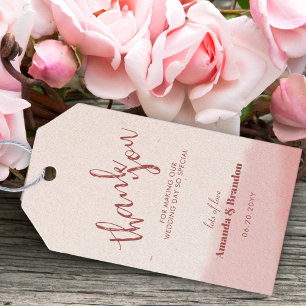 Etiqueta Para Presente Casamento Mínimo De Blush Bloom Bold Script Obriga
