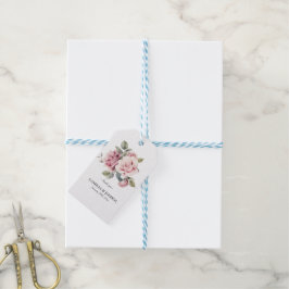 Etiqueta Para Presente Casamento Moderno Chic Elegante Romântico Rosa Ros