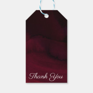 Etiqueta Para Presente Casamento Moderno com Aquarela Marrom-Burgundy Som