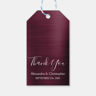 Etiqueta Para Presente Casamento Moderno De Burgundy Cranberry Obrigado