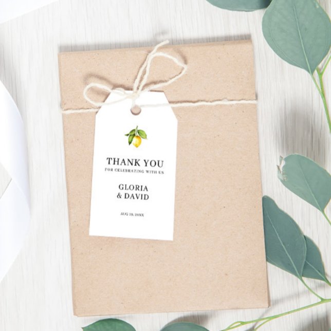 Etiqueta Para Presente Casamento Moderno de Lemon Amarelo (Criador carregado)