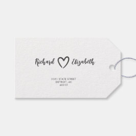 Etiqueta Para Presente Casamento Moderno Limpo Da Tipografia Mínima