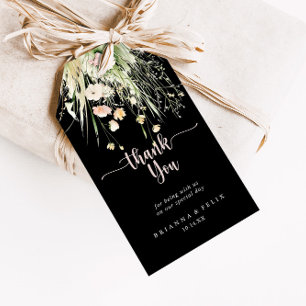 Etiqueta Para Presente Casamento Negra De Greenery Boho Wildflower Obriga