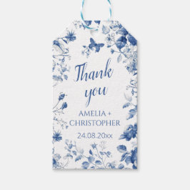 Etiqueta Para Presente Casamento Obrigado etiqueta de presente Flores azu