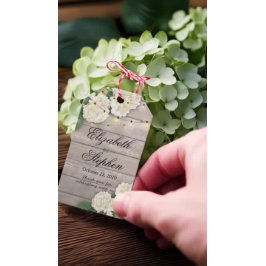 Etiqueta Para Presente Casamento Obrigado Flor Cordas Luzes Madeira russa