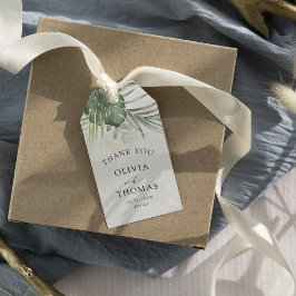 Etiqueta Para Presente Casamento Obrigado Monstera Verde Tropical