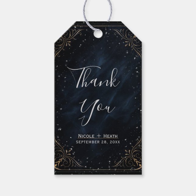 Etiqueta Para Presente Casamento Obsidiano do Oracle Midnight Elegance (Frente)